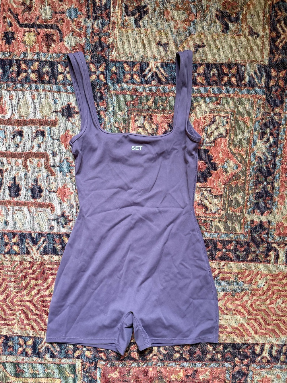 set active square neck sporty suit - nightfall